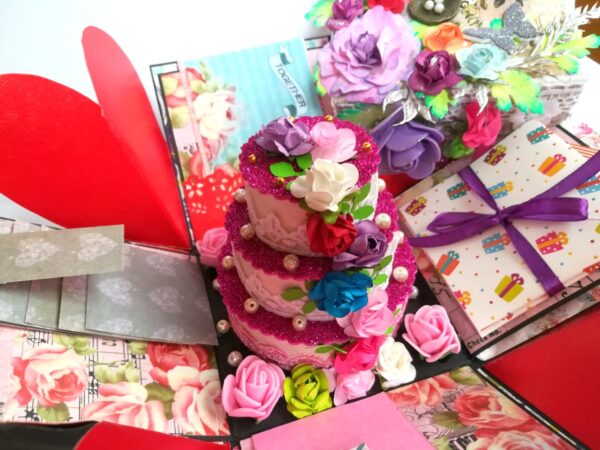 Floral Handmade Happy Birthday Explosion Box image Floral Handmade Happy Birthday Explosion Box image