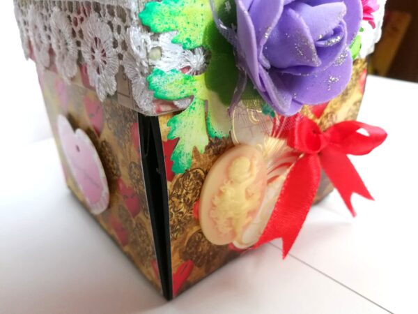 Floral Handmade Happy Birthday Explosion Box image Floral Handmade Happy Birthday Explosion Box image