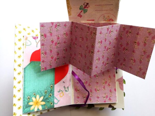 Zig Zag Fold Mini scrapbook Greeting Card image Zig Zag Fold Mini scrapbook Greeting Card image