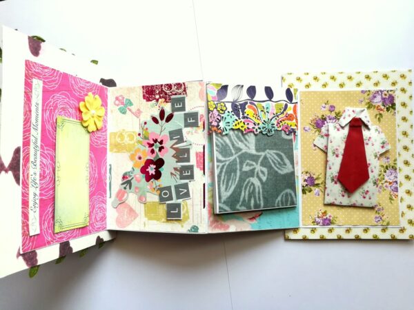 Zig Zag Fold Mini scrapbook Greeting Card image Zig Zag Fold Mini scrapbook Greeting Card image