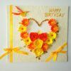 Yellow Themed Quilled Flowers in Heart Greeting Card image Yellow Themed Quilled Flowers in Heart Greeting Card image