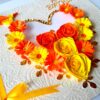 Yellow Themed Quilled Flowers in Heart Greeting Card image Yellow Themed Quilled Flowers in Heart Greeting Card image