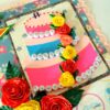 Happy Birthday Cake and Roses Greeting card image
