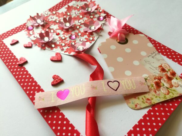 Flowery Heart Balloon Greeting Card image
