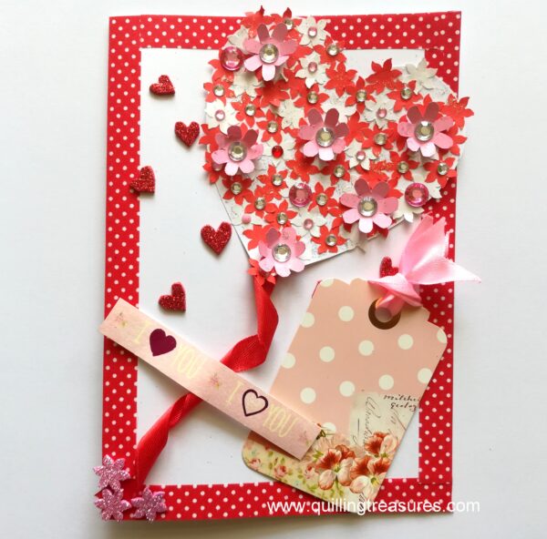 Flowery Heart Balloon Greeting Card image