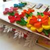 Multicolor Quilled flowers Mini Scrapbook Greeting Card image