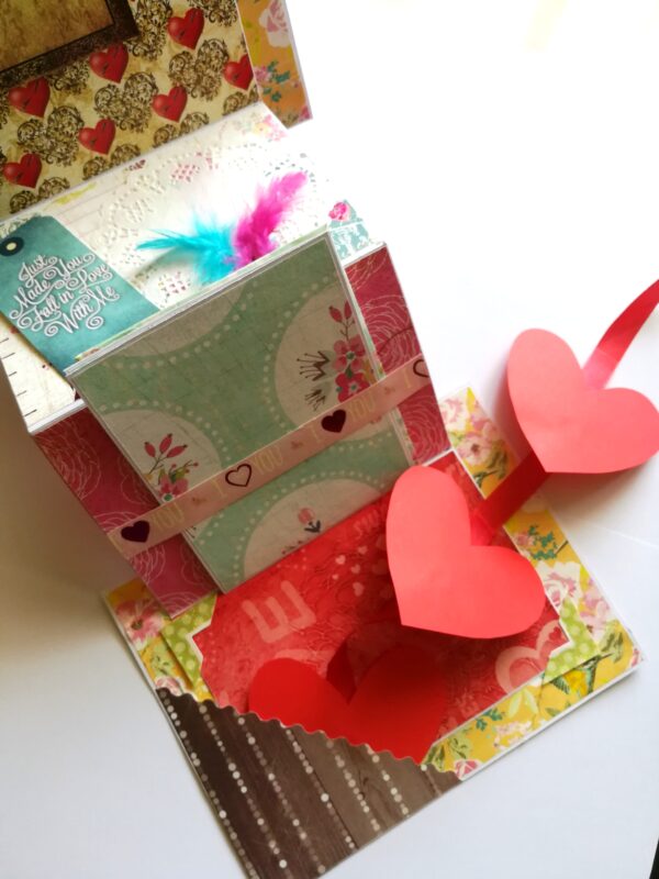 Multicolor Quilled flowers Mini Scrapbook Greeting Card image