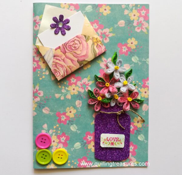 Sparkling Flower Jar with Envelope Greeting Card image Sparkling Flower Jar with Envelope Greeting Card image