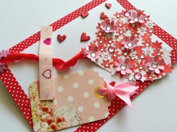 Flowery Heart Balloon Greeting Card image