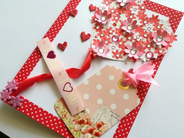 Flowery Heart Balloon Greeting Card image