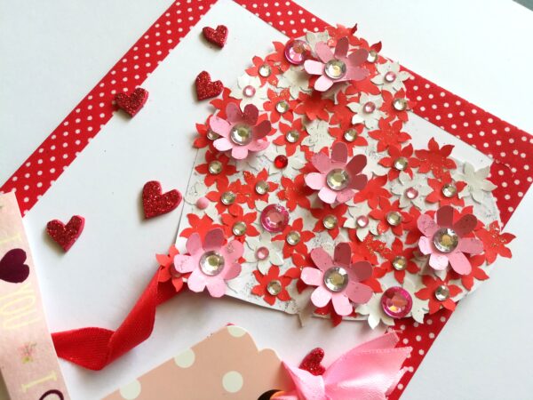 Flowery Heart Balloon Greeting Card image