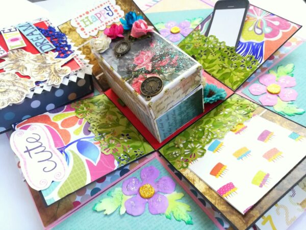 Blue Themed Birthday Explosion Box with Treasure Box image Blue Themed Birthday Explosion Box with Treasure Box image