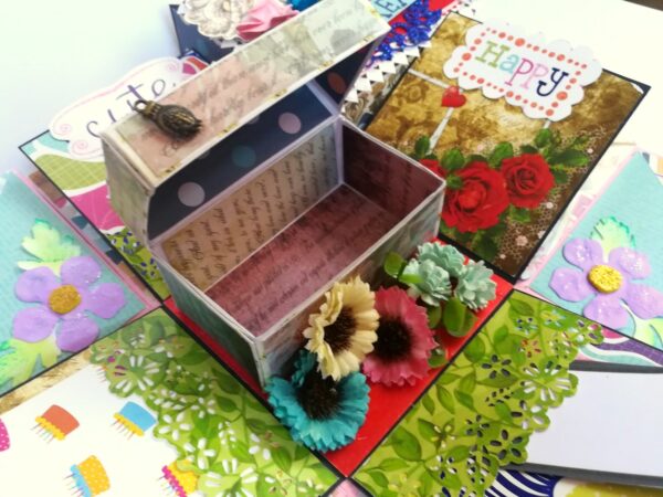 Blue Themed Birthday Explosion Box with Treasure Box image Blue Themed Birthday Explosion Box with Treasure Box image
