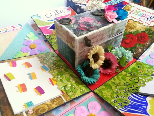 Blue Themed Birthday Explosion Box with Treasure Box image Blue Themed Birthday Explosion Box with Treasure Box image