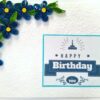 Blue Corner Quilled flowers Greeting card image
