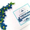 Blue Corner Quilled flowers Greeting card image