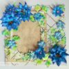 Sparkling Blue Handmade Paper Flowers Greeting Card Gift image