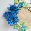 Sparkling Blue Handmade Paper Flowers Greeting Card Gift image