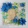 Sparkling Blue Handmade Paper Flowers Greeting Card Gift image