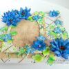 Sparkling Blue Handmade Paper Flowers Greeting Card Gift image