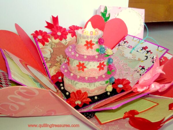 Love and Birthday Explosion Box With Battery Light Cake image