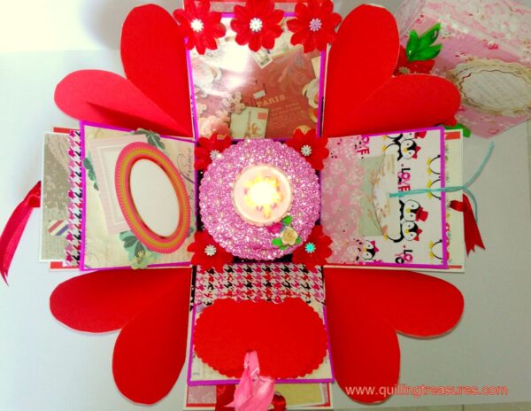 Love and Birthday Explosion Box With Battery Light Cake image