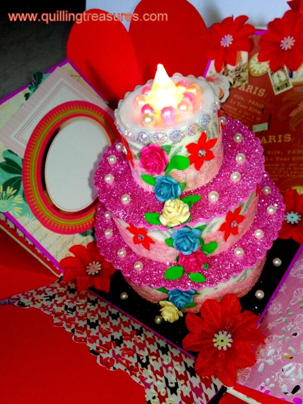 Love and Birthday Explosion Box With Battery Light Cake image