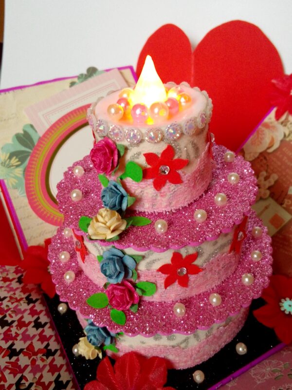 Love and Birthday Explosion Box With Battery Light Cake image