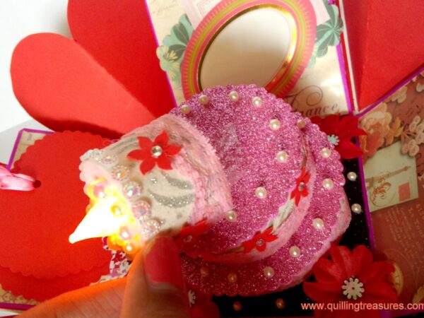 Love and Birthday Explosion Box With Battery Light Cake image