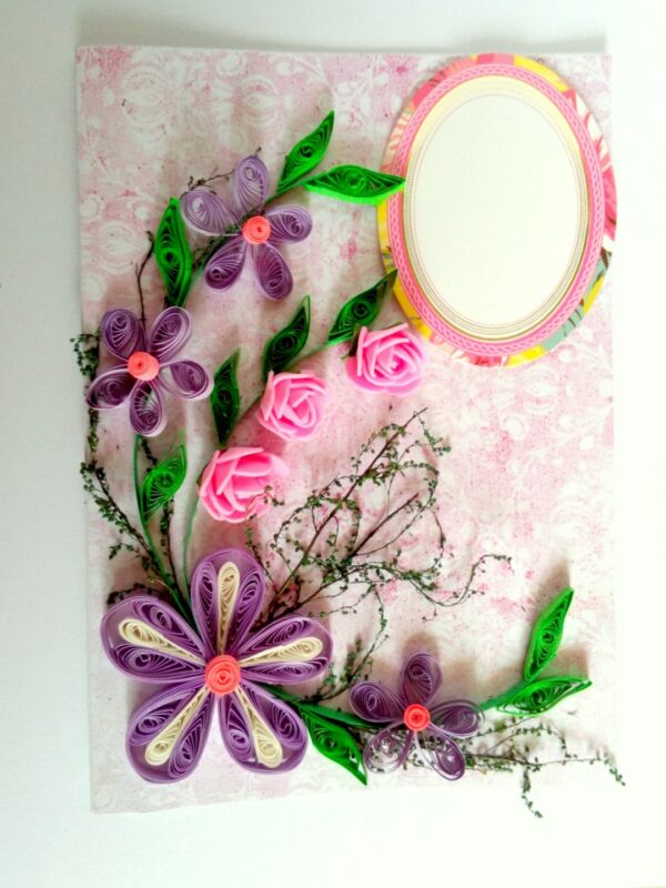 Purple Themed Quilled Greeting Card image