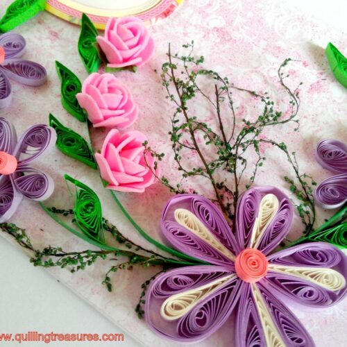 Purple Themed Quilled Greeting Card image