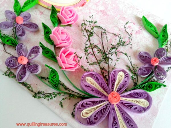 Purple Themed Quilled Greeting Card image