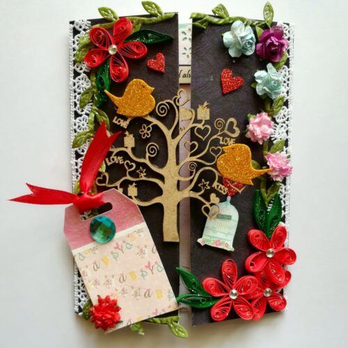 Love Greeting Card With Beautiful Tree image