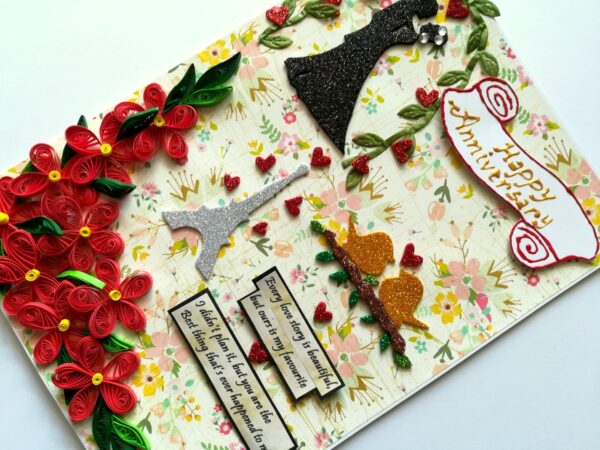 Happy Anniversary Quilled Greeting Card image