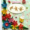 Quilled Flowers Corner Happy Birthday Greeting Card gift image Quilled Flowers Corner Happy Birthday Greeting Card gift image