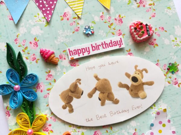 Quilled Flowers Corner Happy Birthday Greeting Card gift image Quilled Flowers Corner Happy Birthday Greeting Card gift image