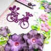 Purple Corner Flowers with Paper Lace Greeting Card image Purple Corner Flowers with Paper Lace Greeting Card image