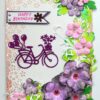 Purple Corner Flowers with Paper Lace Greeting Card image Purple Corner Flowers with Paper Lace Greeting Card image