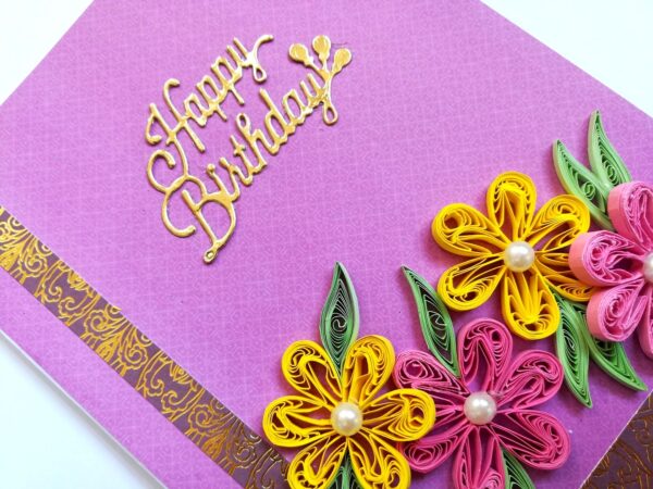 Purple Themed Birthday Greeting Card image