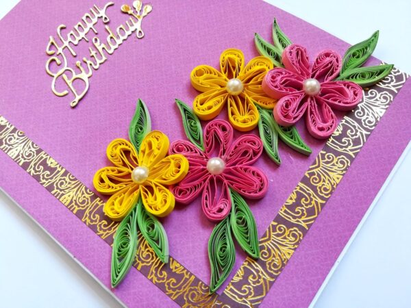 Purple Themed Birthday Greeting Card image