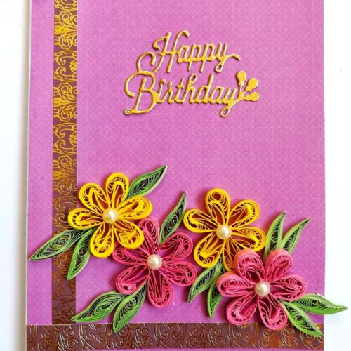 Purple Themed Birthday Greeting Card image