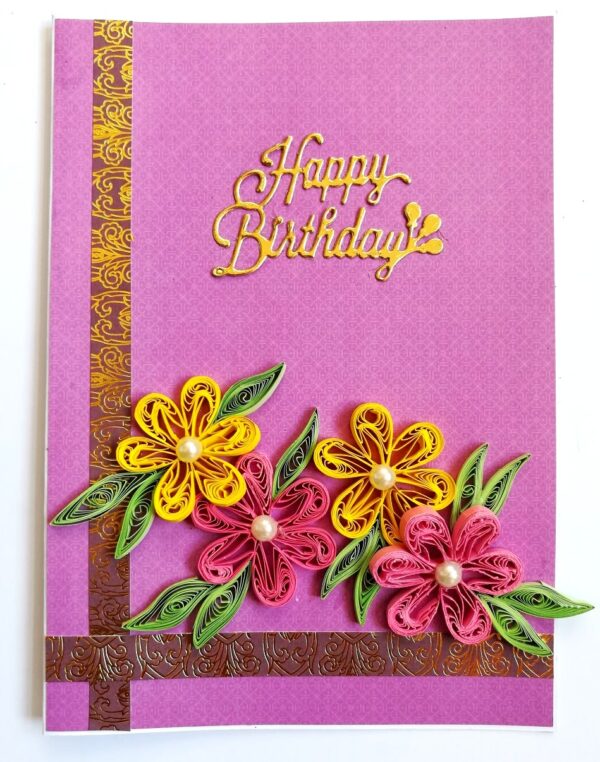 Purple Themed Birthday Greeting Card image