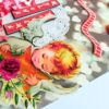 Hot air Balloon Handmade Flowers Mini Scrapbook Greeting Card image