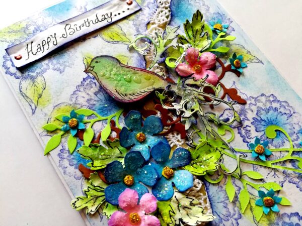 Sparkling Handmade Stamped Base Greeting Card image Sparkling Handmade Stamped Base Greeting Card image