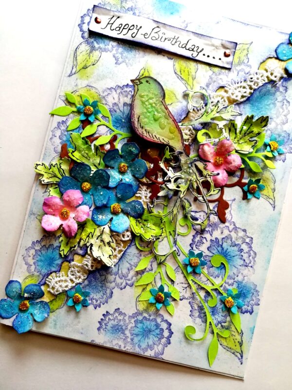 Sparkling Handmade Stamped Base Greeting Card image Sparkling Handmade Stamped Base Greeting Card image