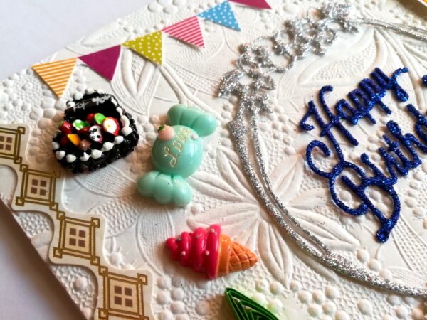 Quilled Corner Birthday Handmade Greeting Card image