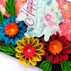 Quilled Flowers Happy Birthday Greeting Card image