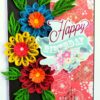 Quilled Flowers Happy Birthday Greeting Card image