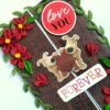 Love theme Quilled Red Flowers Greeting card image