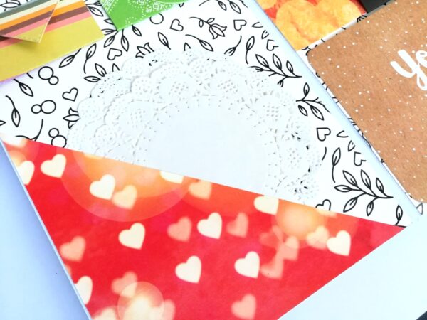 Hot air Balloon Handmade Flowers Mini Scrapbook Greeting Card image